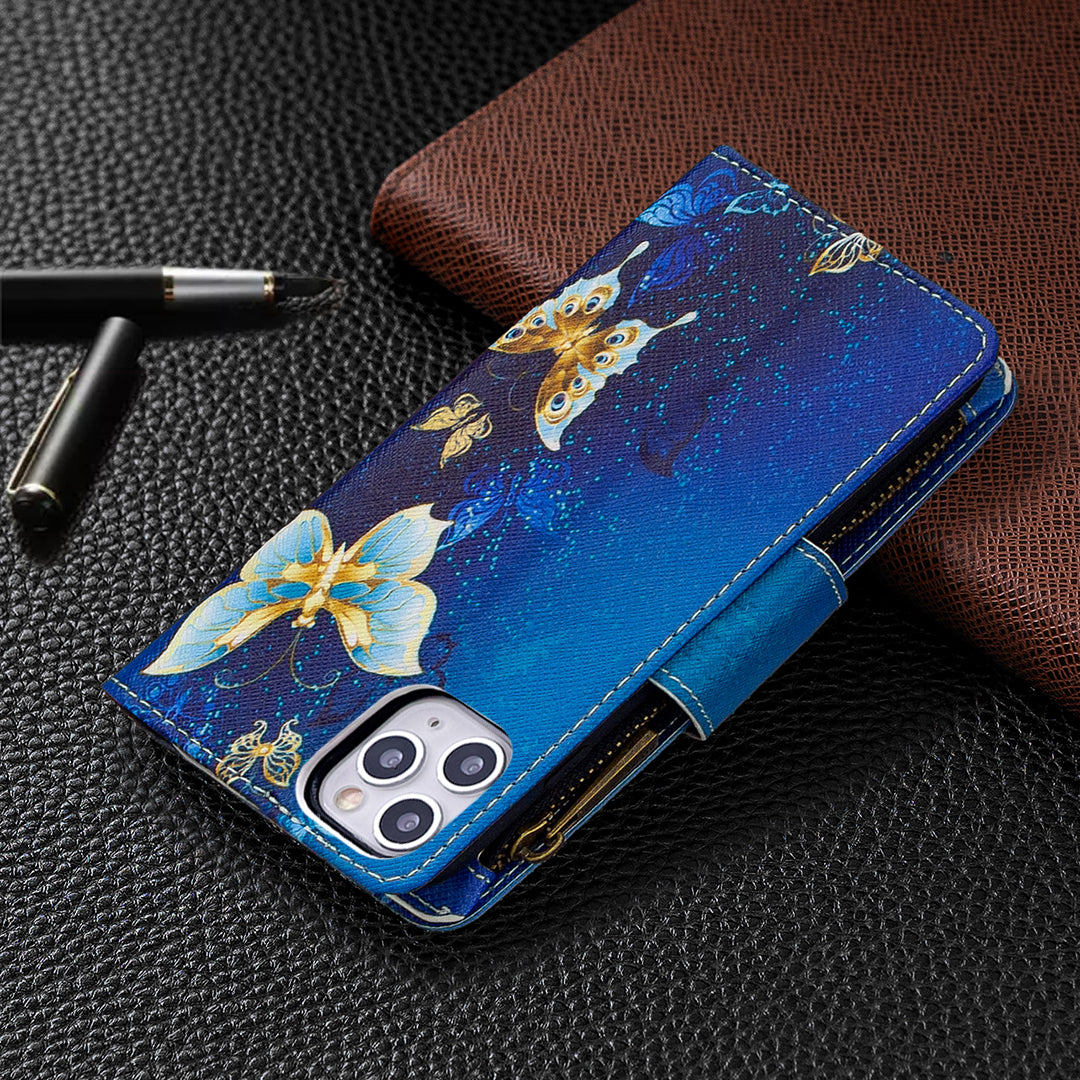 BF03 Pattern Printing Zipper Wallet Leather Phone Case for iPhone 11 Pro Max 6.5 inch