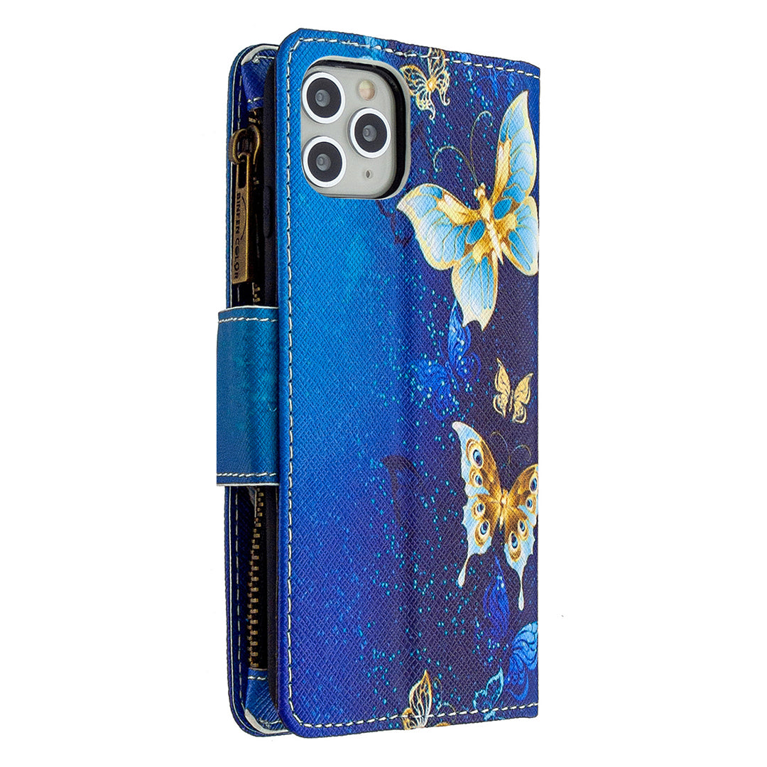 BF03 Pattern Printing Zipper Wallet Leather Phone Case for iPhone 11 Pro Max 6.5 inch