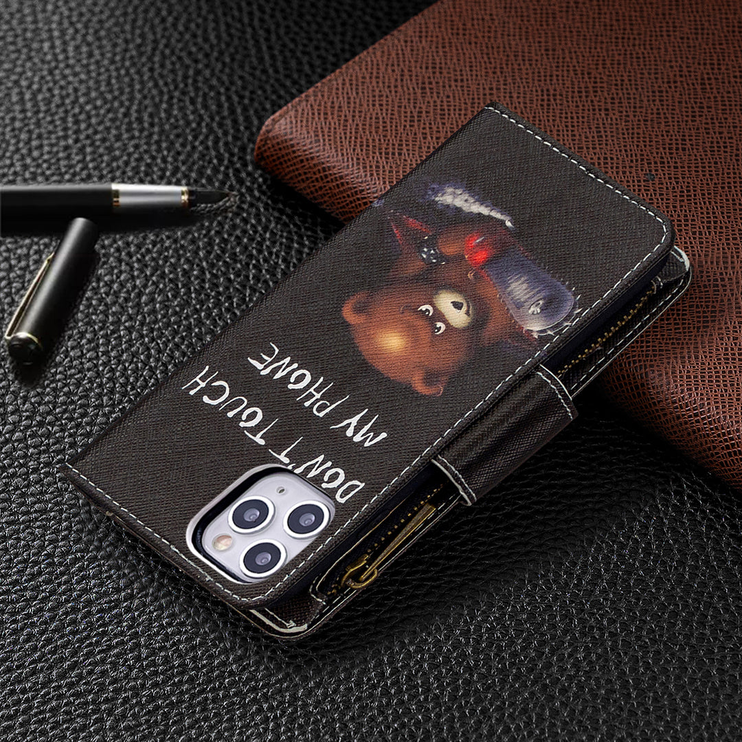 BF03 Pattern Printing Zipper Wallet Leather Phone Case for iPhone 11 Pro Max 6.5 inch