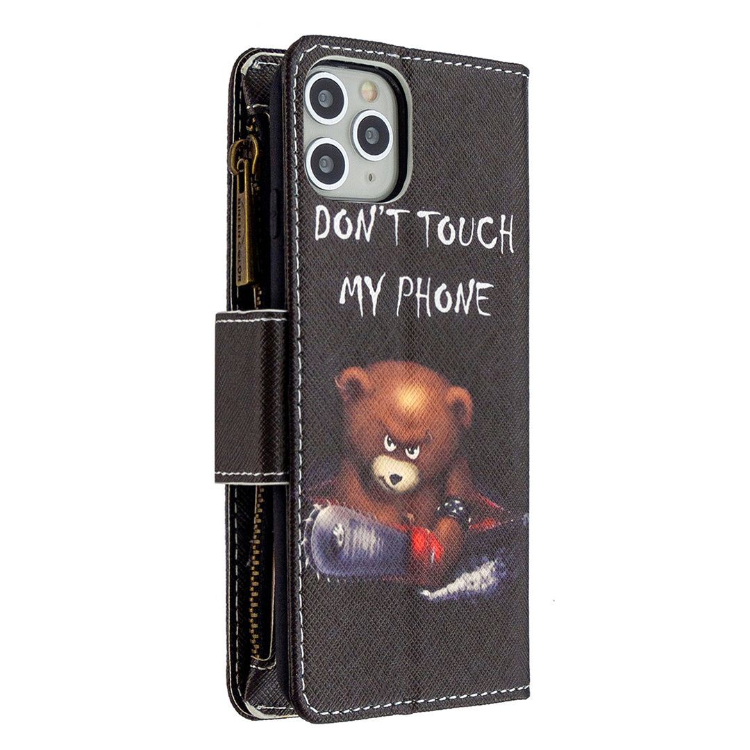 BF03 Pattern Printing Zipper Wallet Leather Phone Case for iPhone 11 Pro Max 6.5 inch