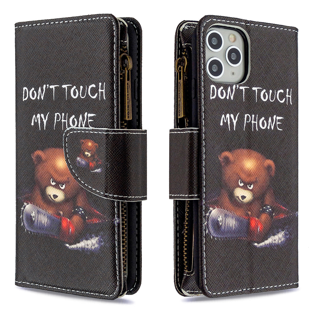 BF03 Pattern Printing Zipper Wallet Leather Phone Case for iPhone 11 Pro Max 6.5 inch