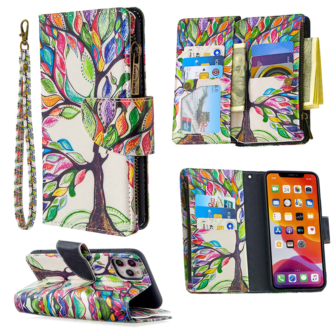 BF03 Pattern Printing Zipper Wallet Leather Phone Case for iPhone 11 Pro Max 6.5 inch