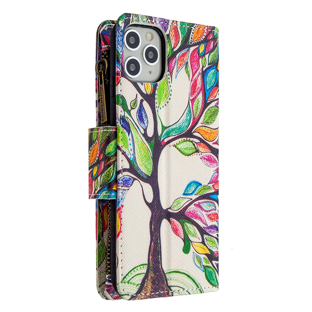 BF03 Pattern Printing Zipper Wallet Leather Phone Case for iPhone 11 Pro Max 6.5 inch