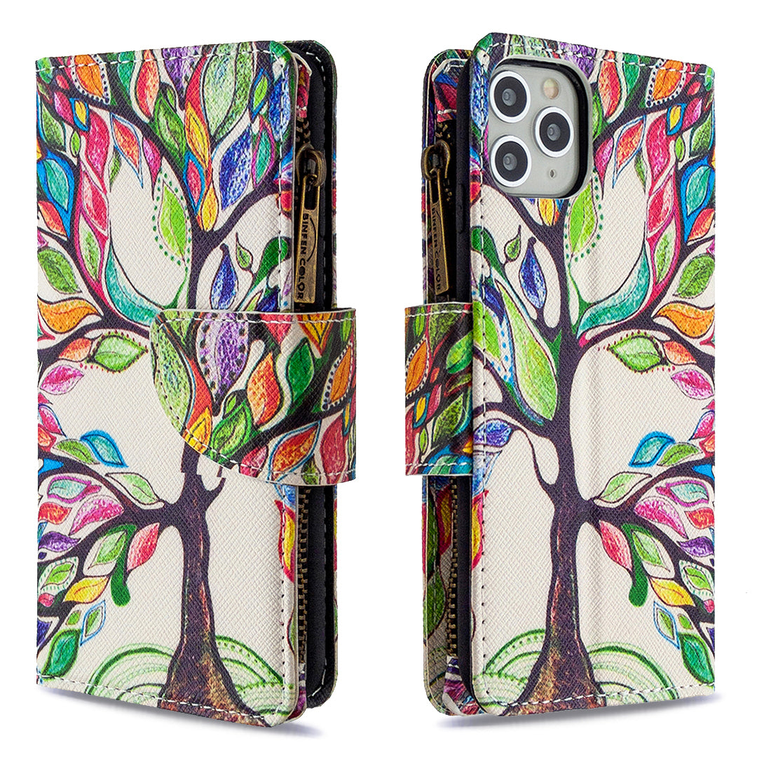 BF03 Pattern Printing Zipper Wallet Leather Phone Case for iPhone 11 Pro Max 6.5 inch