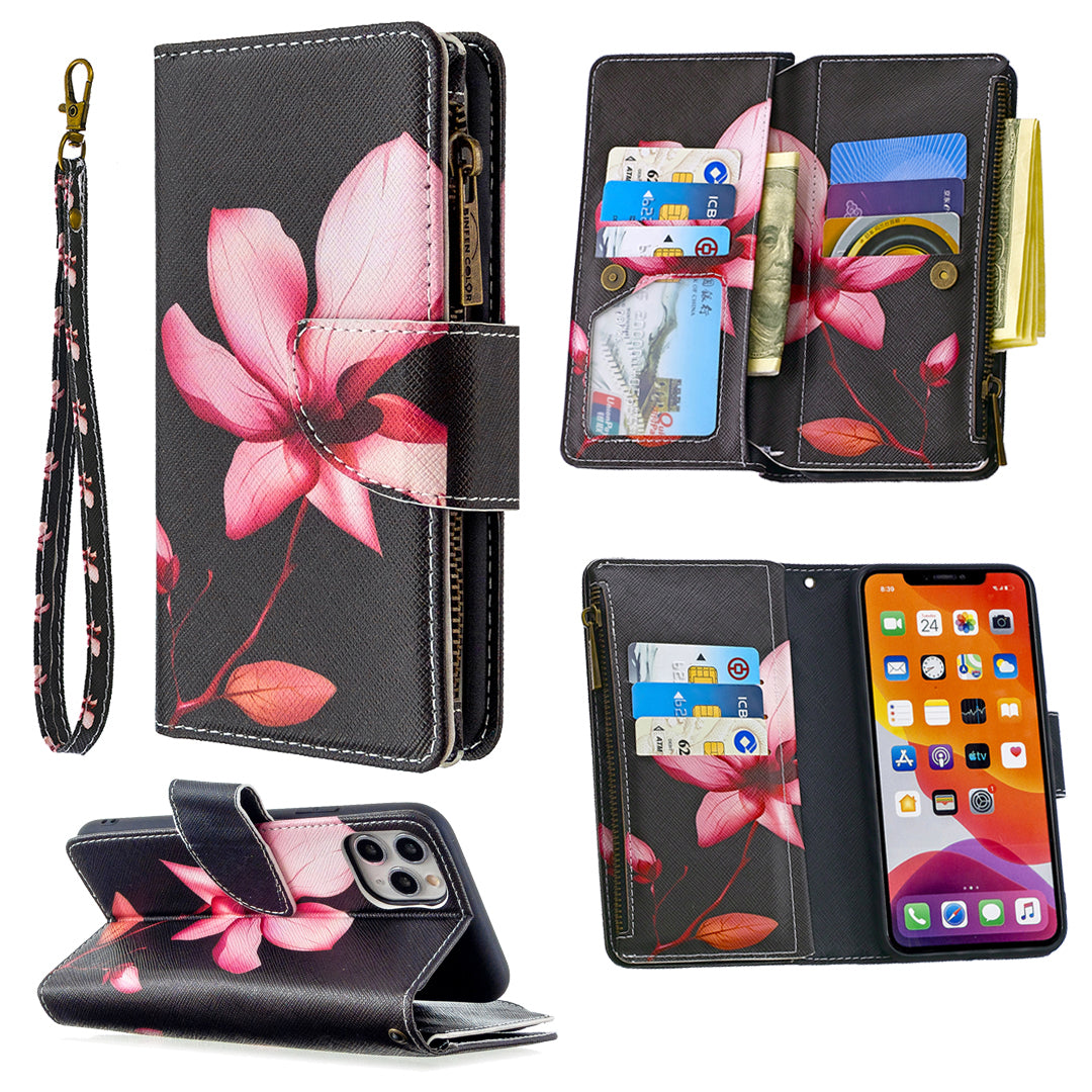 BF03 Pattern Printing Zipper Wallet Leather Phone Case for iPhone 11 Pro Max 6.5 inch