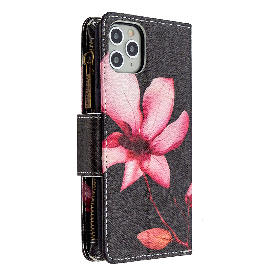 BF03 Pattern Printing Zipper Wallet Leather Phone Case for iPhone 11 Pro Max 6.5 inch