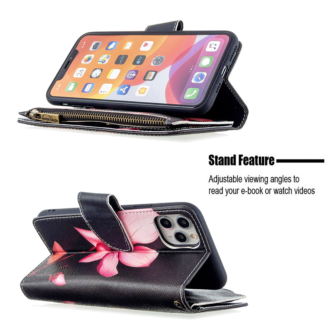 BF03 Pattern Printing Zipper Wallet Leather Phone Case for iPhone 11 Pro Max 6.5 inch