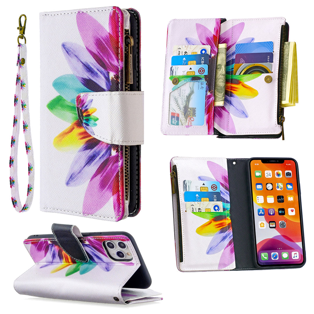 BF03 Pattern Printing Zipper Wallet Leather Phone Case for iPhone 11 Pro Max 6.5 inch