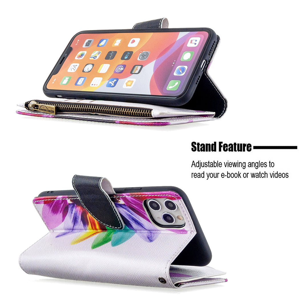 BF03 Pattern Printing Zipper Wallet Leather Phone Case for iPhone 11 Pro Max 6.5 inch
