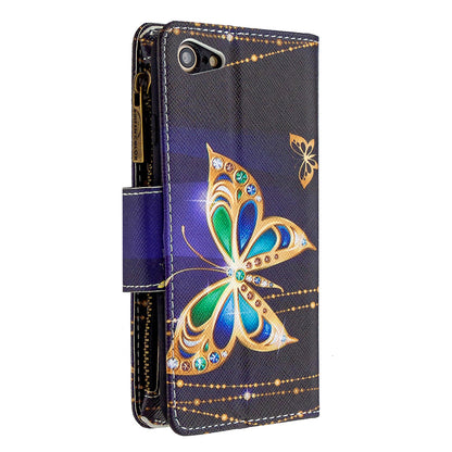 BF03 Pattern Printing Zipper Wallet Leather Phone Shell for iPhone SE (2020)/SE (2022)/8/7