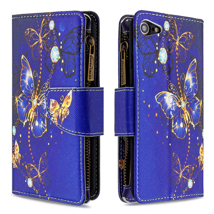 BF03 Pattern Printing Zipper Wallet Leather Phone Shell for iPhone SE (2020)/SE (2022)/8/7