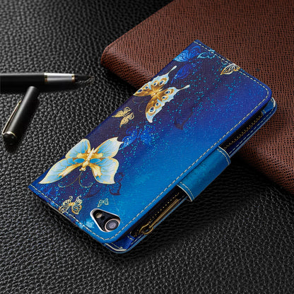 BF03 Pattern Printing Zipper Wallet Leather Phone Shell for iPhone SE (2020)/SE (2022)/8/7
