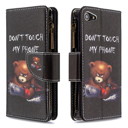 BF03 Pattern Printing Zipper Wallet Leather Phone Shell for iPhone SE (2020)/SE (2022)/8/7