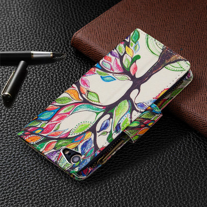 BF03 Pattern Printing Zipper Wallet Leather Phone Shell for iPhone SE (2020)/SE (2022)/8/7