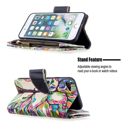 BF03 Pattern Printing Zipper Wallet Leather Phone Shell for iPhone SE (2020)/SE (2022)/8/7