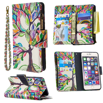 BF03 Pattern Printing Zipper Wallet Leather Protective Shell for iPhone 6 Plus/6S Plus 5.5 inch