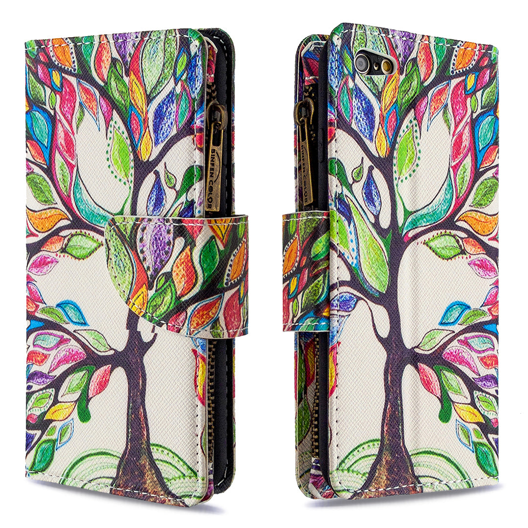 BF03 Pattern Printing Zipper Wallet Leather Protective Shell for iPhone 6 Plus/6S Plus 5.5 inch