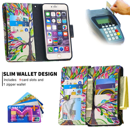 BF03 Pattern Printing Zipper Wallet Leather Protective Shell for iPhone 6 Plus/6S Plus 5.5 inch