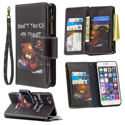 BF03 Pattern Printing Zipper Wallet Leather Protective Shell for iPhone 6 Plus/6S Plus 5.5 inch