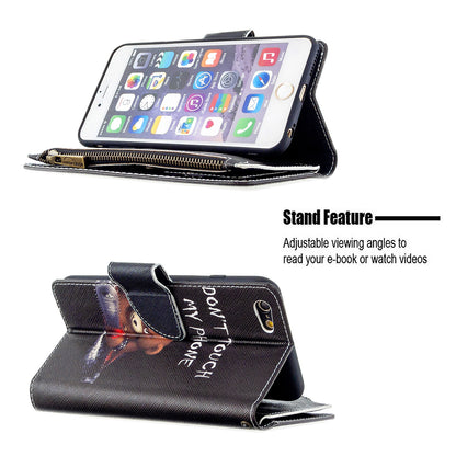 BF03 Pattern Printing Zipper Wallet Leather Protective Shell for iPhone 6 Plus/6S Plus 5.5 inch