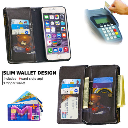 BF03 Pattern Printing Zipper Wallet Leather Protective Shell for iPhone 6 Plus/6S Plus 5.5 inch