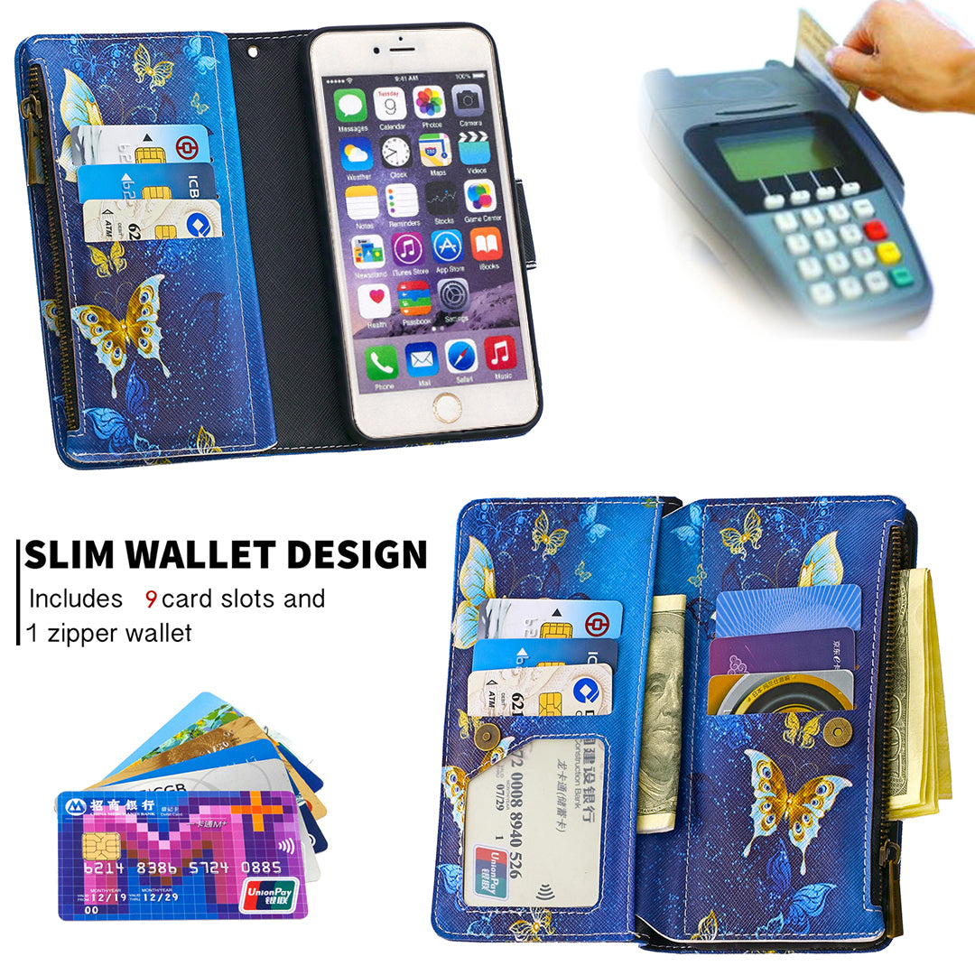 BF03 Pattern Printing Zipper Wallet Leather Protective Shell for iPhone 6 Plus/6S Plus 5.5 inch