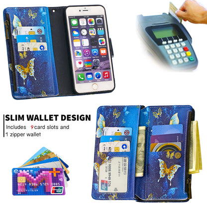 BF03 Pattern Printing Zipper Wallet Leather Protective Shell for iPhone 6 Plus/6S Plus 5.5 inch
