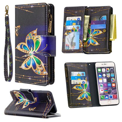 BF03 Pattern Printing Zipper Wallet Leather Protective Shell for iPhone 6 Plus/6S Plus 5.5 inch