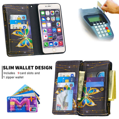 BF03 Pattern Printing Zipper Wallet Leather Protective Shell for iPhone 6 Plus/6S Plus 5.5 inch