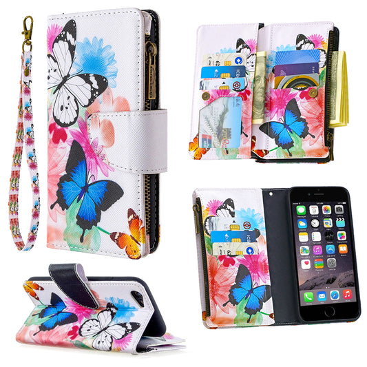 BF03 Pattern Printing Zipper Wallet Leather Protective Case for iPhone 6/6s 4.7-inch