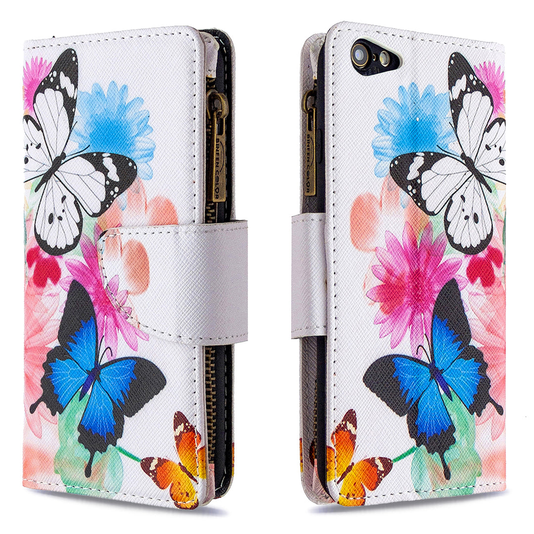 BF03 Pattern Printing Zipper Wallet Leather Protective Case for iPhone 6/6s 4.7-inch