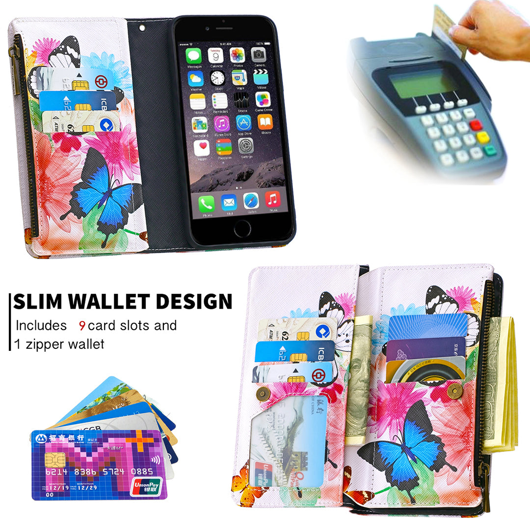 BF03 Pattern Printing Zipper Wallet Leather Protective Case for iPhone 6/6s 4.7-inch