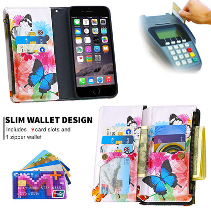 BF03 Pattern Printing Zipper Wallet Leather Protective Case for iPhone 6/6s 4.7-inch