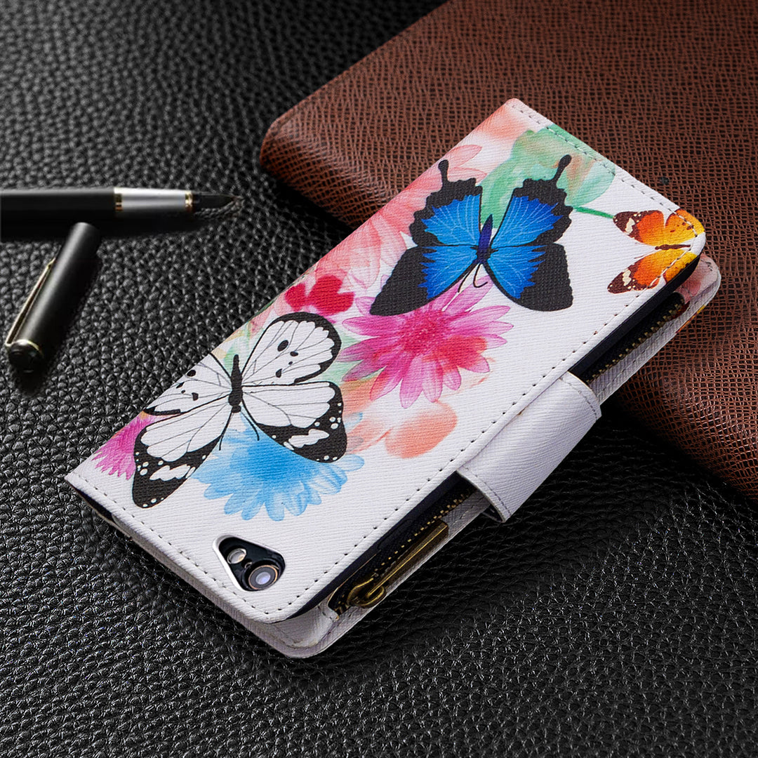 BF03 Pattern Printing Zipper Wallet Leather Protective Case for iPhone 6/6s 4.7-inch