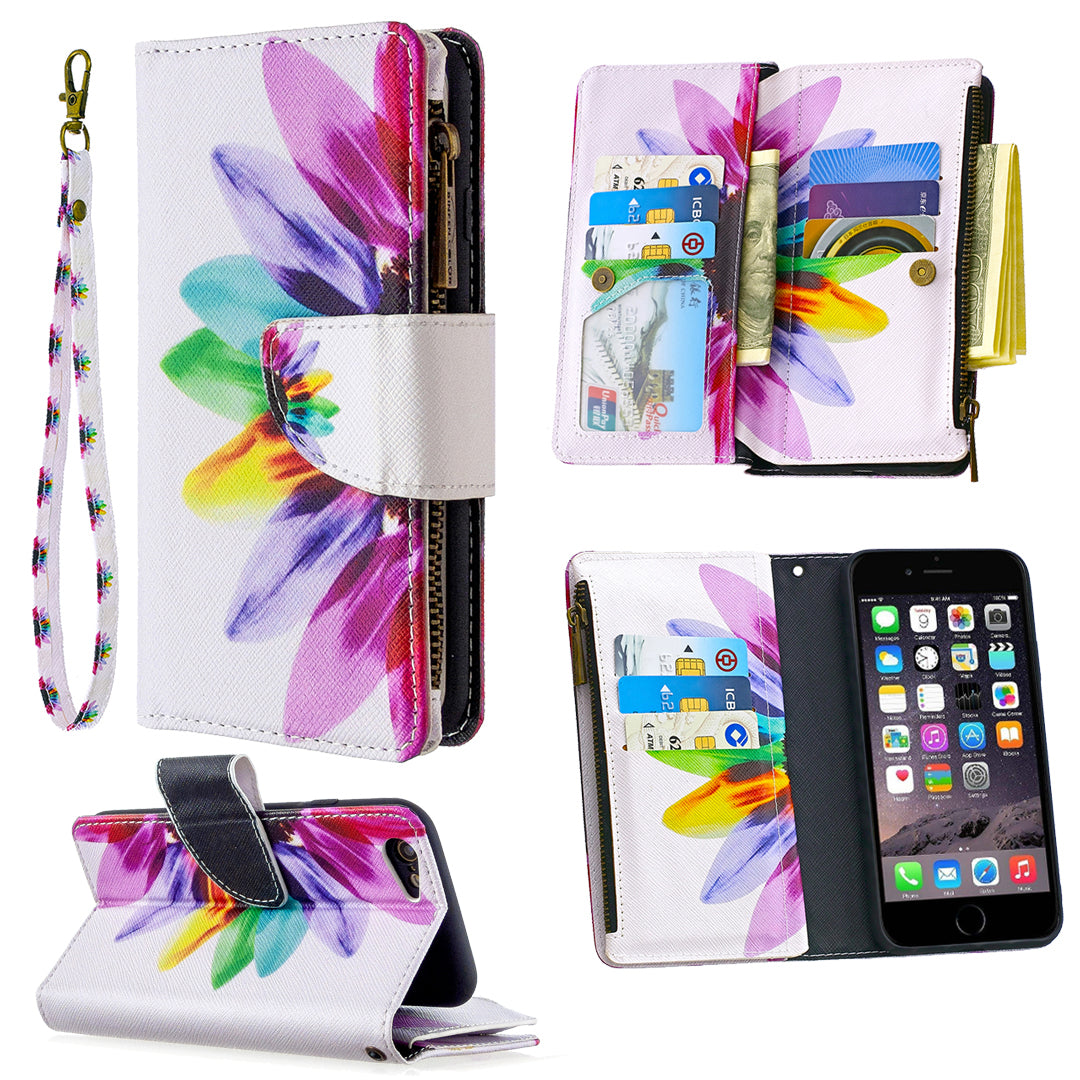BF03 Pattern Printing Zipper Wallet Leather Protective Case for iPhone 6/6s 4.7-inch