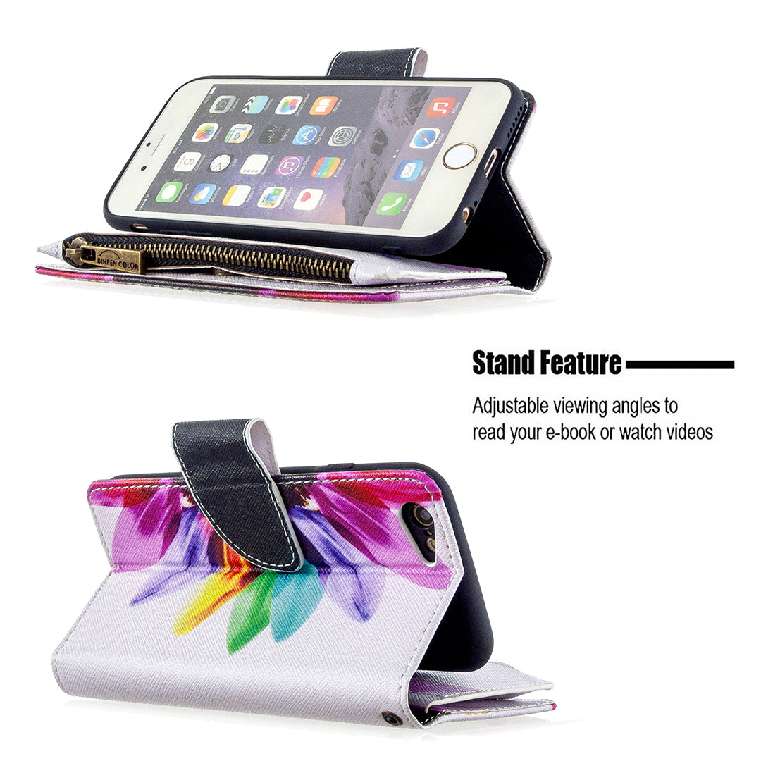 BF03 Pattern Printing Zipper Wallet Leather Protective Case for iPhone 6/6s 4.7-inch