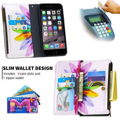 BF03 Pattern Printing Zipper Wallet Leather Protective Case for iPhone 6/6s 4.7-inch