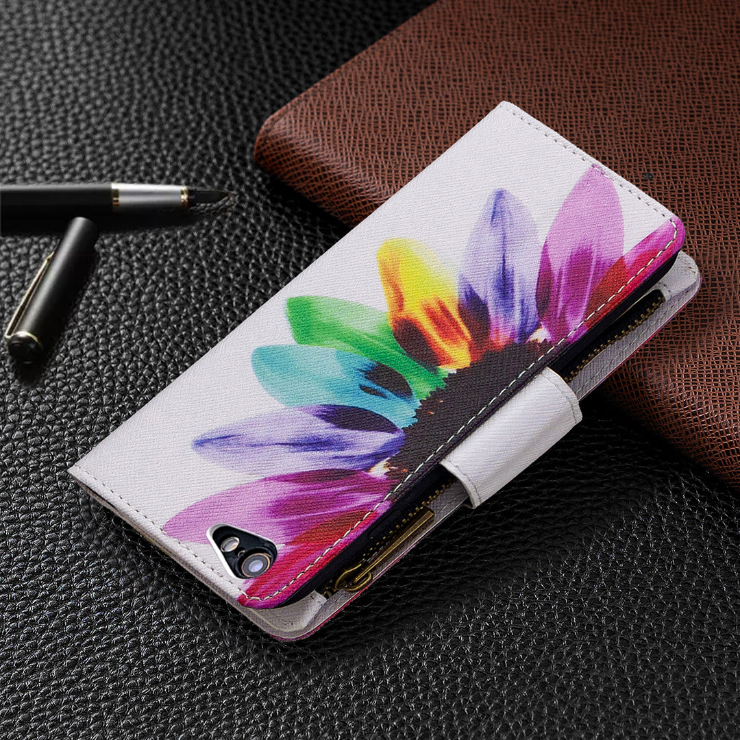 BF03 Pattern Printing Zipper Wallet Leather Protective Case for iPhone 6/6s 4.7-inch