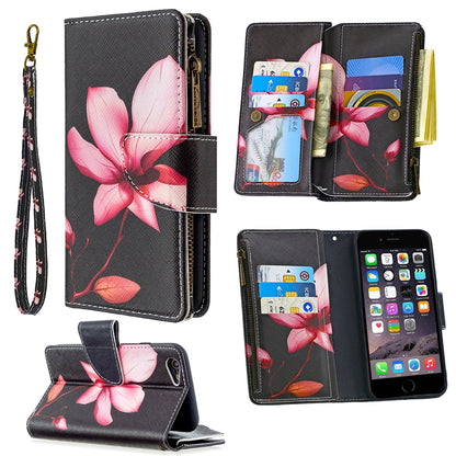 BF03 Pattern Printing Zipper Wallet Leather Protective Case for iPhone 6/6s 4.7-inch