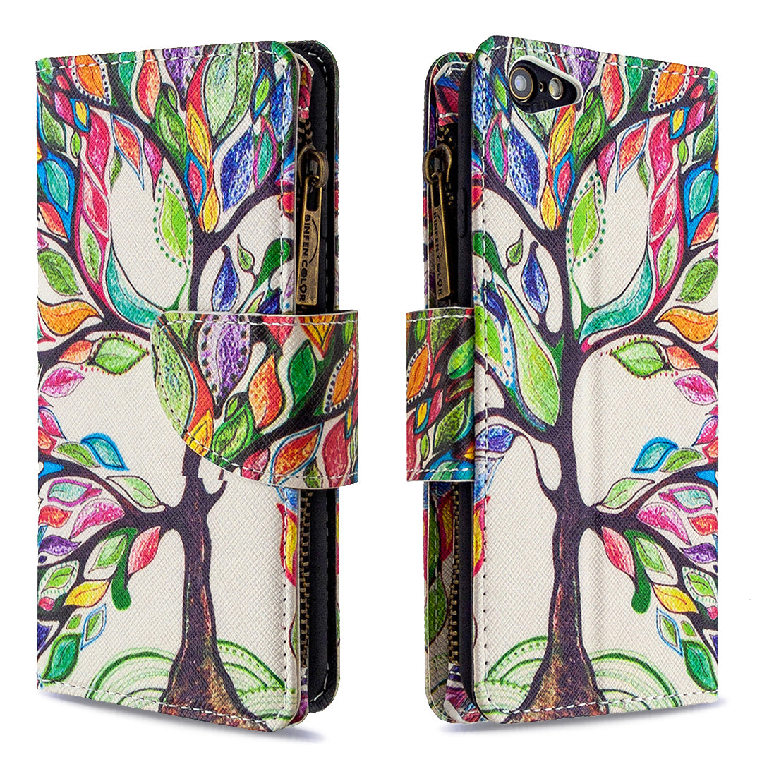 BF03 Pattern Printing Zipper Wallet Leather Protective Case for iPhone 6/6s 4.7-inch