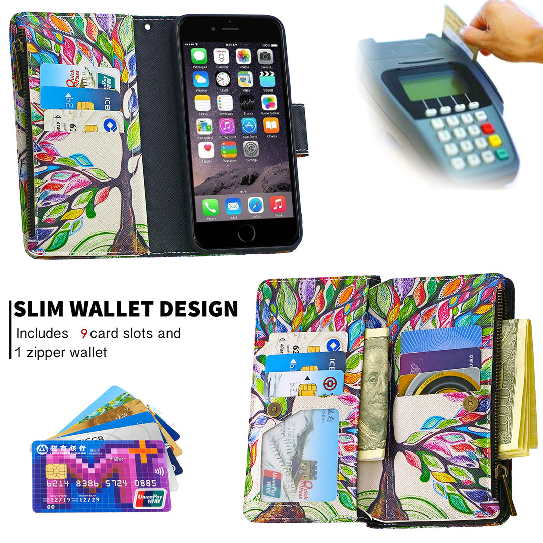 BF03 Pattern Printing Zipper Wallet Leather Protective Case for iPhone 6/6s 4.7-inch