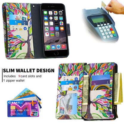 BF03 Pattern Printing Zipper Wallet Leather Protective Case for iPhone 6/6s 4.7-inch