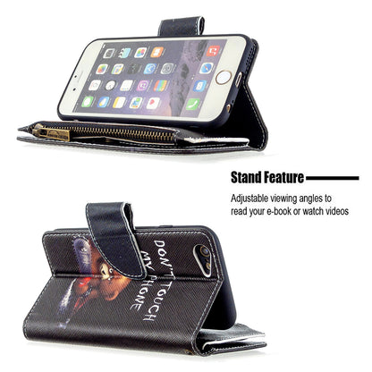 BF03 Pattern Printing Zipper Wallet Leather Protective Case for iPhone 6/6s 4.7-inch