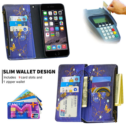 BF03 Pattern Printing Zipper Wallet Leather Protective Case for iPhone 6/6s 4.7-inch