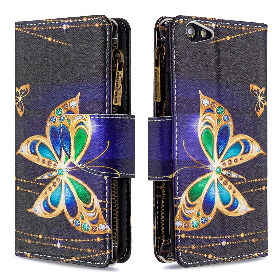 BF03 Pattern Printing Zipper Wallet Leather Protective Case for iPhone 6/6s 4.7-inch