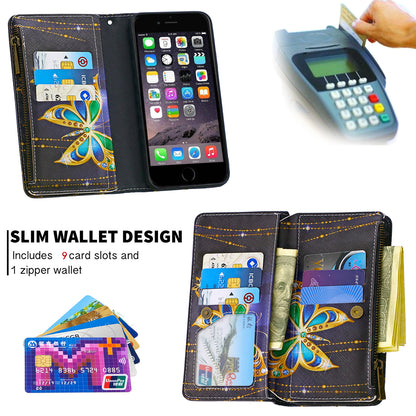 BF03 Pattern Printing Zipper Wallet Leather Protective Case for iPhone 6/6s 4.7-inch