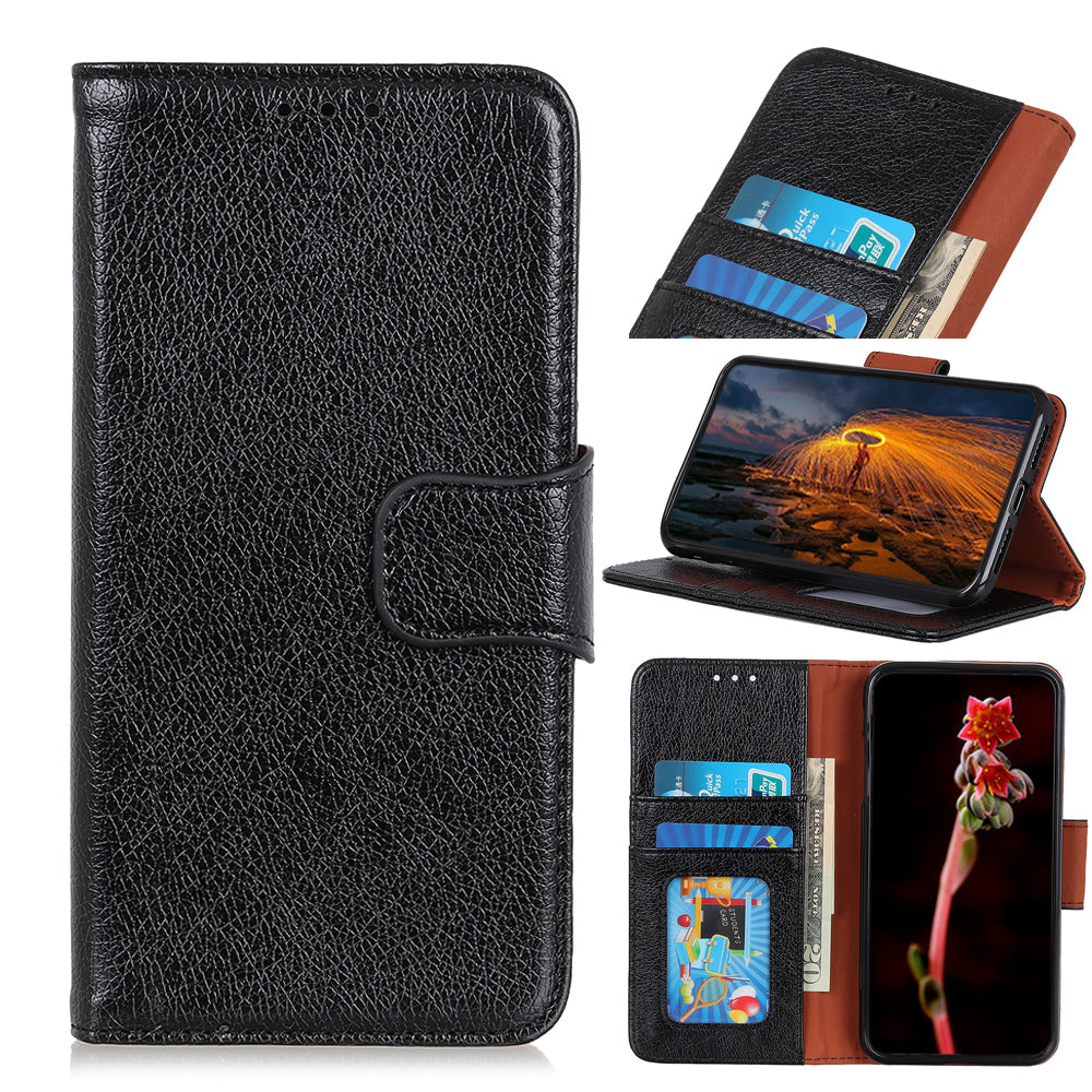 Nappa Texture Split Leather Wallet Phone Casing for iPhone 12 Pro/12