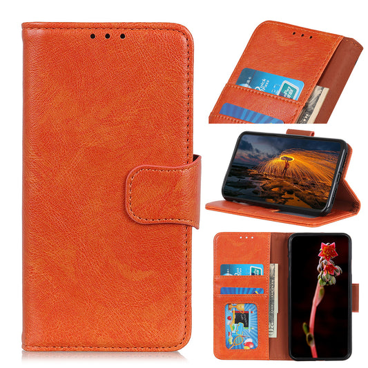 Nappa Texture Split Leather Wallet Phone Casing for iPhone 12 Pro/12