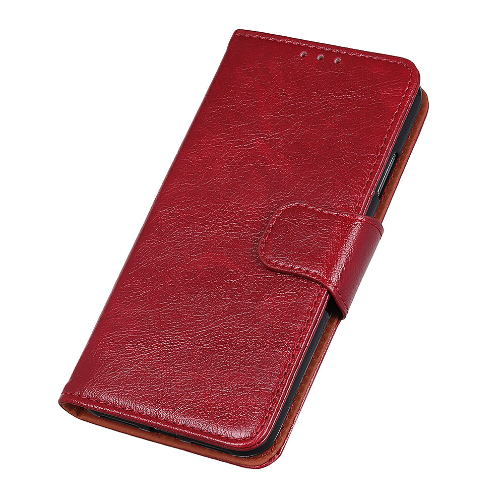 Nappa Texture Split Leather Wallet Phone Casing for iPhone 12 Pro/12