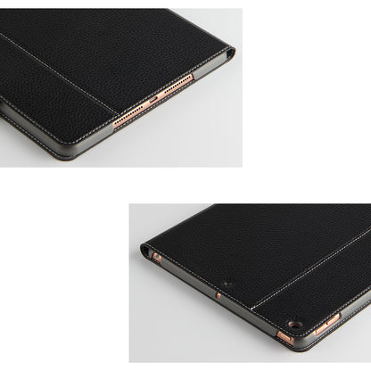 Top Layer Cowhide Leather Stand Shell Case for iPad 10.2 (2021)/(2020)/(2019)
